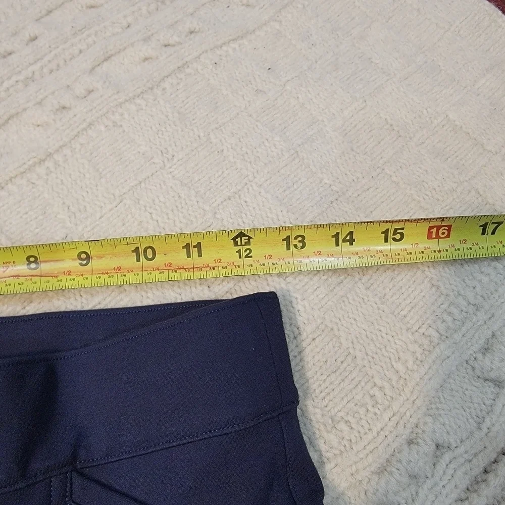 Spanx The Perfect Ankle Pant Skinny Leg Back Seam size S Ponte Knit Navy